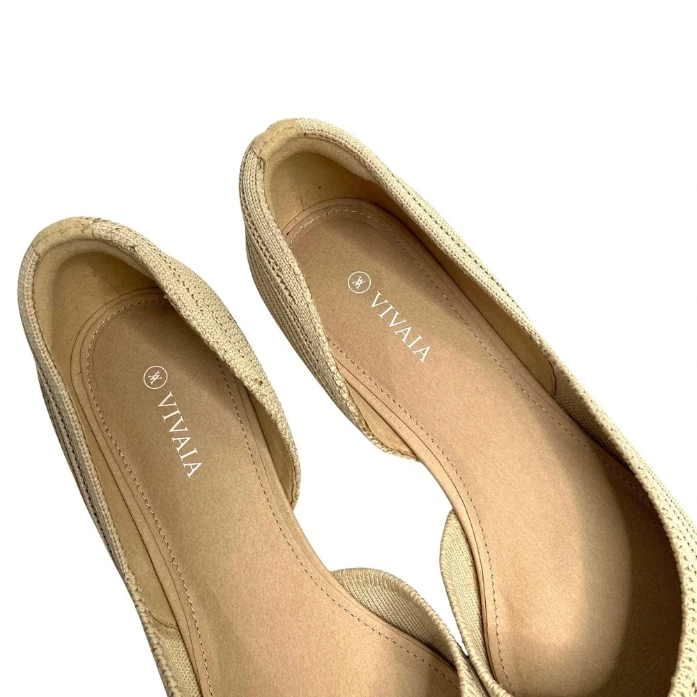 NEW Vivaia Melia Pointed-Toe D'Orsay Flats‎ Size 38.5 almont
